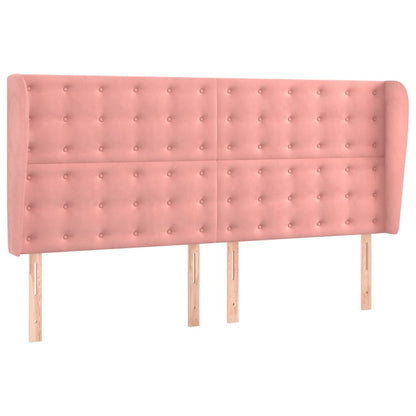 Cama box spring c/ colchão/LED 200x200 cm veludo rosa