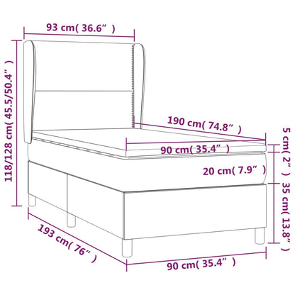 Cama com molas/colchão 90x190 cm tecido cor creme