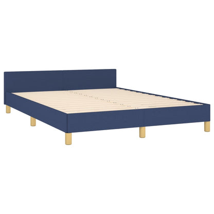 Estrutura de cama c/ cabeceira 140x190 cm tecido azul