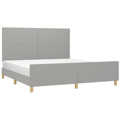 Estrutura de cama 160x200 cm tecido cinzento-claro