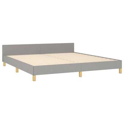 Estrutura de cama 160x200 cm tecido cinzento-claro