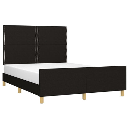 Estrutura de cama c/ cabeceira 140x190 cm tecido preto