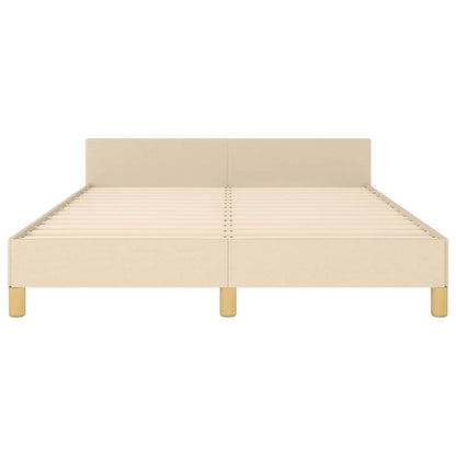 Estrutura de cama c/ cabeceira 140x200 cm tecido cor creme