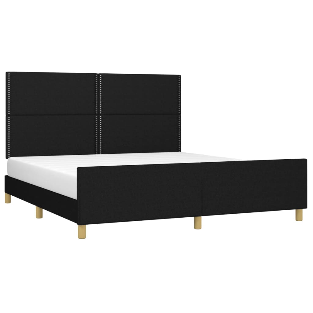 Estrutura de cama 180x200 cm tecido preto