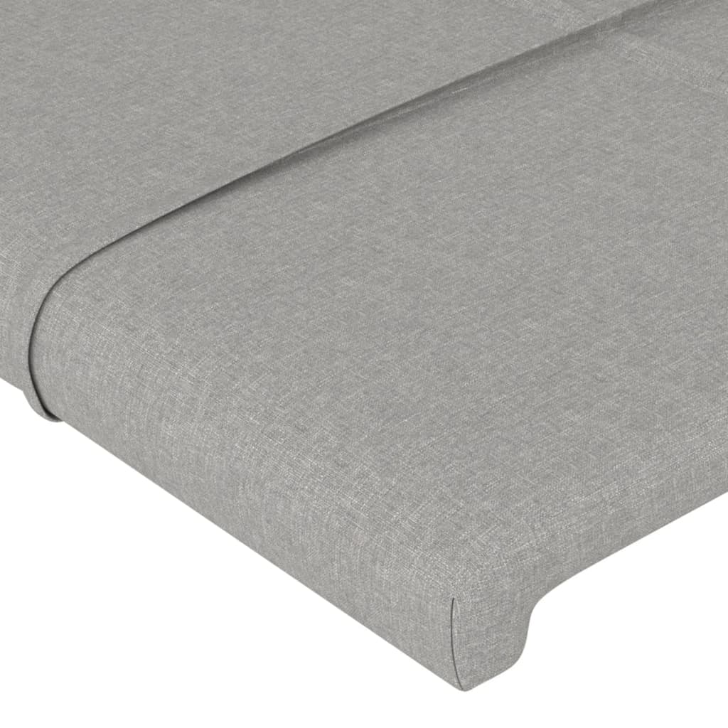 Estrutura de cama c/ cabeceira tecido 90x190 cm cinza-claro