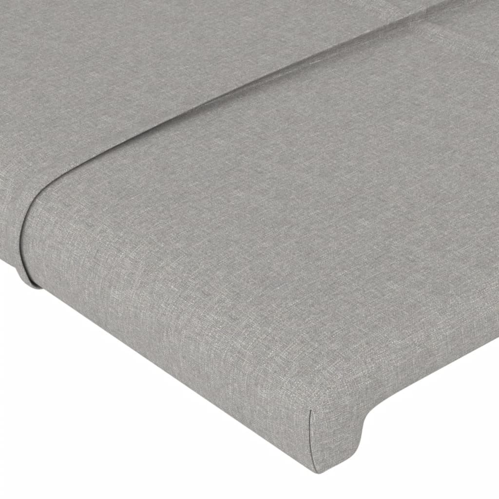 Estrutura de cama c/ cabeceira 140x190 cm tecido cinza-claro