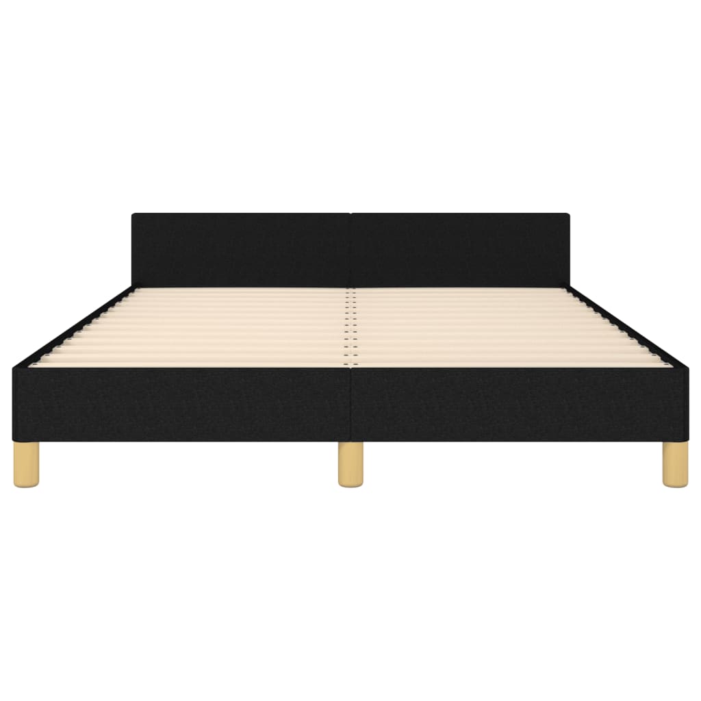 Estrutura de cama c/ cabeceira 140x190 cm tecido preto