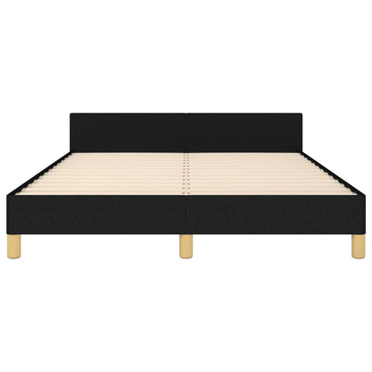 Estrutura de cama c/ cabeceira 140x190 cm tecido preto