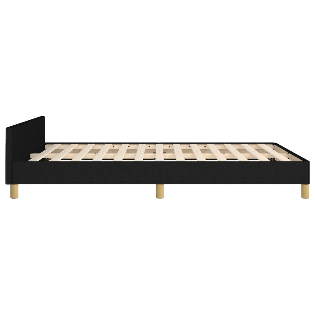 Estrutura de cama c/ cabeceira 140x190 cm tecido preto