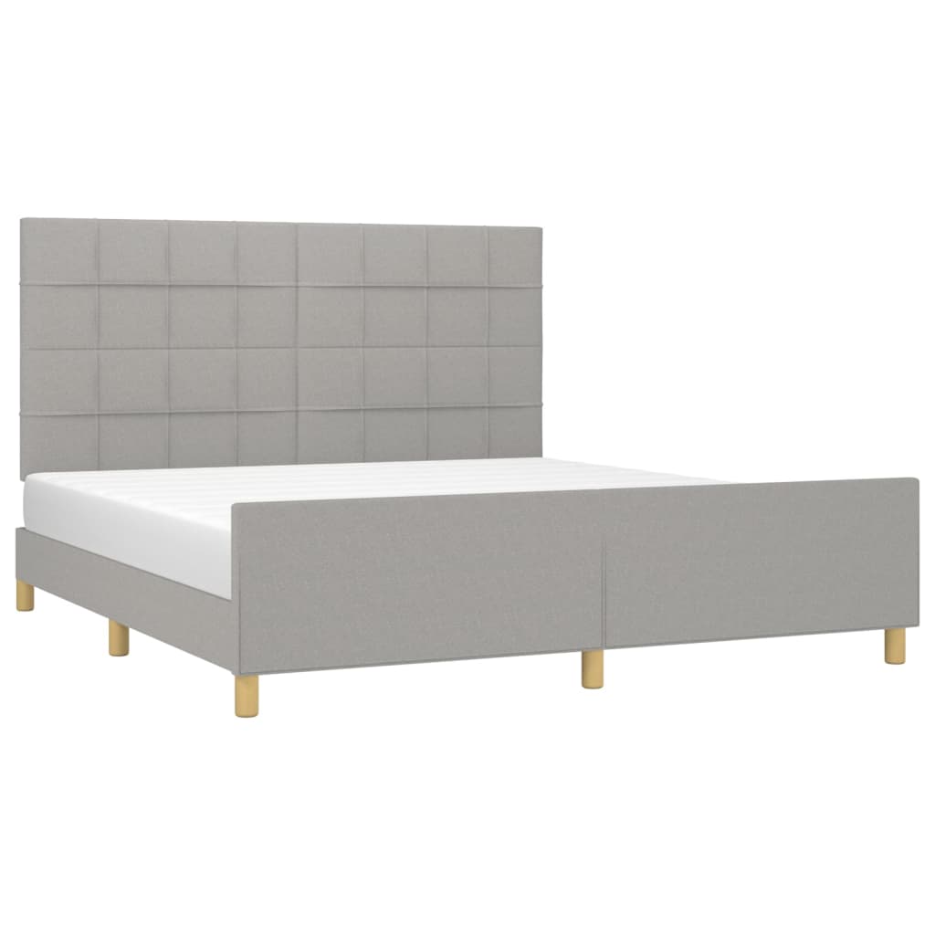 Estrutura de cama 180x200 cm tecido cinzento-claro