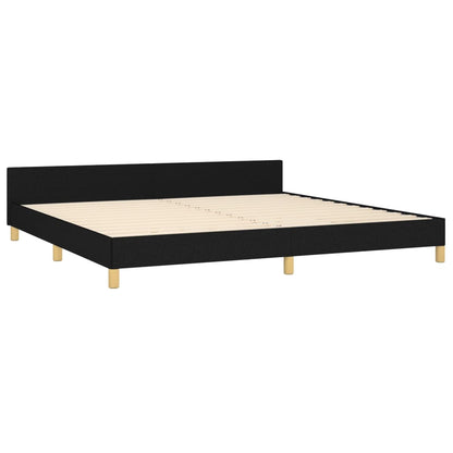 Estrutura de cama com cabeceira 200x200 cm tecido preto