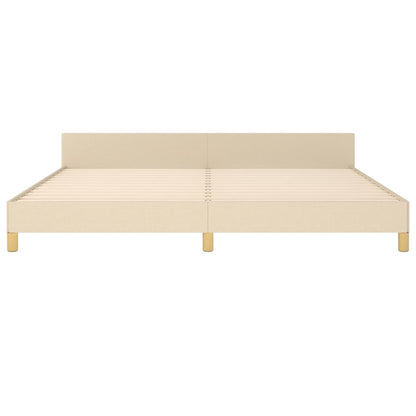 Estrutura de cama com cabeceira 200x200 cm tecido cor creme