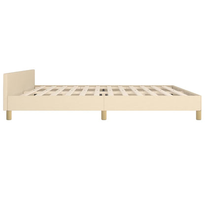 Estrutura de cama com cabeceira 200x200 cm tecido cor creme