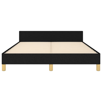 Estrutura de cama c/ cabeceira 140x190 cm tecido preto