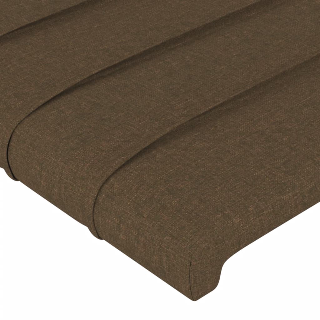 Estrutura de cama c/ cabeceira 140x190cm tecido castanho-escuro