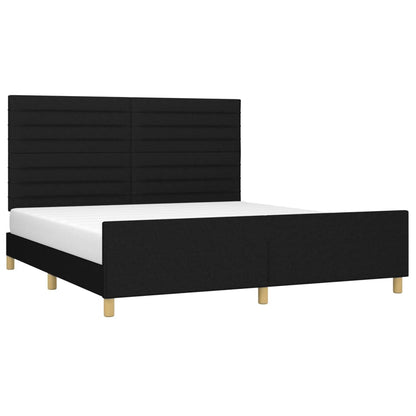 Estrutura de cama 180x200 cm tecido preto