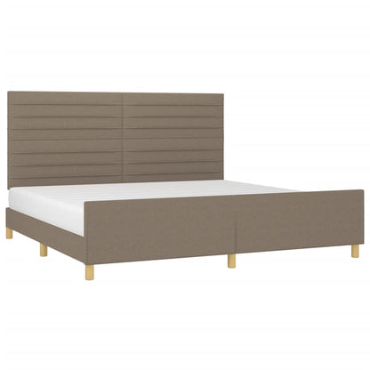 Estrutura cama cabeceira 200x200 cm tecido castanho-acinzentado