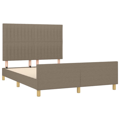 Estrutura cama cabeceira 140x190 cm tecido castanho-acinzentado