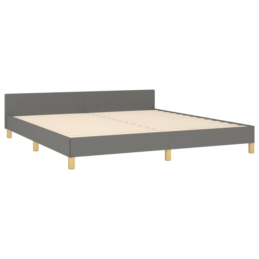 Estrutura de cama 160x200 cm tecido cinzento-escuro