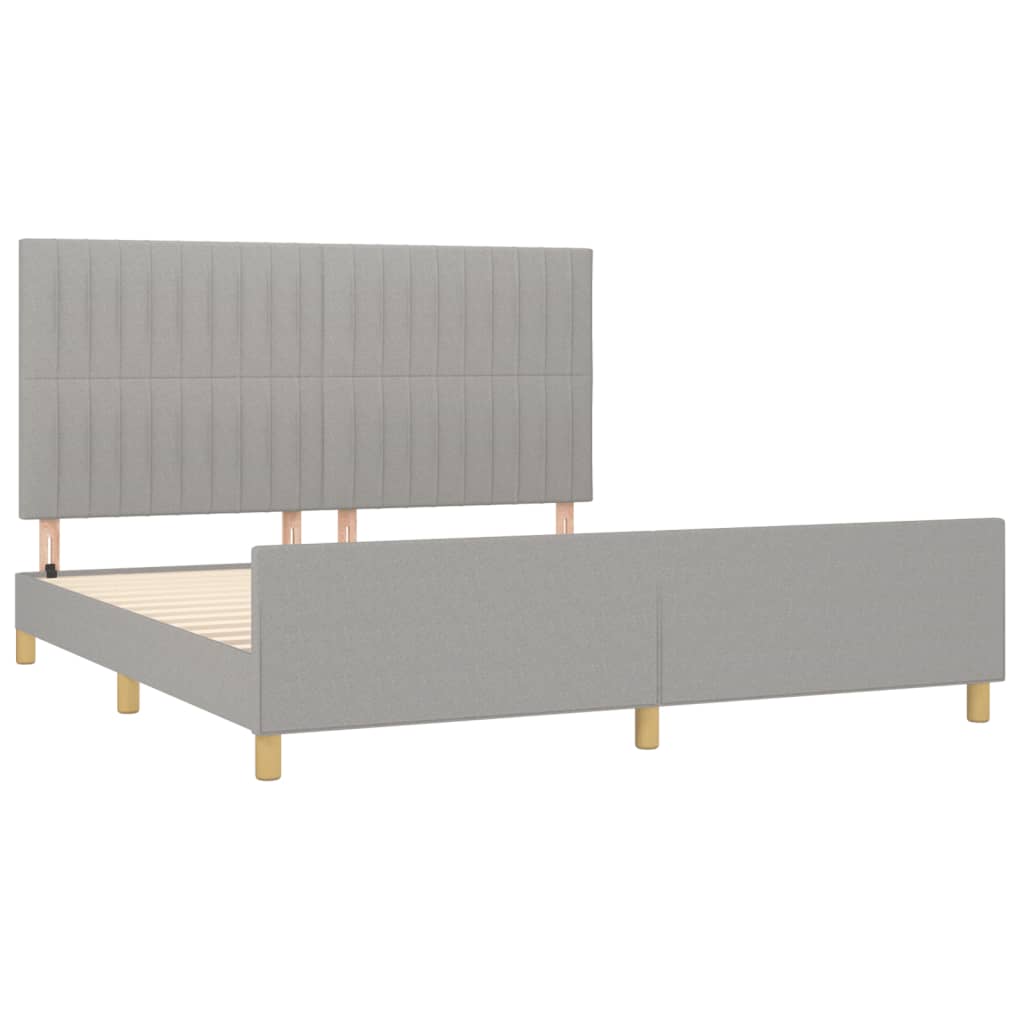 Estrutura de cama 180x200 cm tecido cinzento-claro