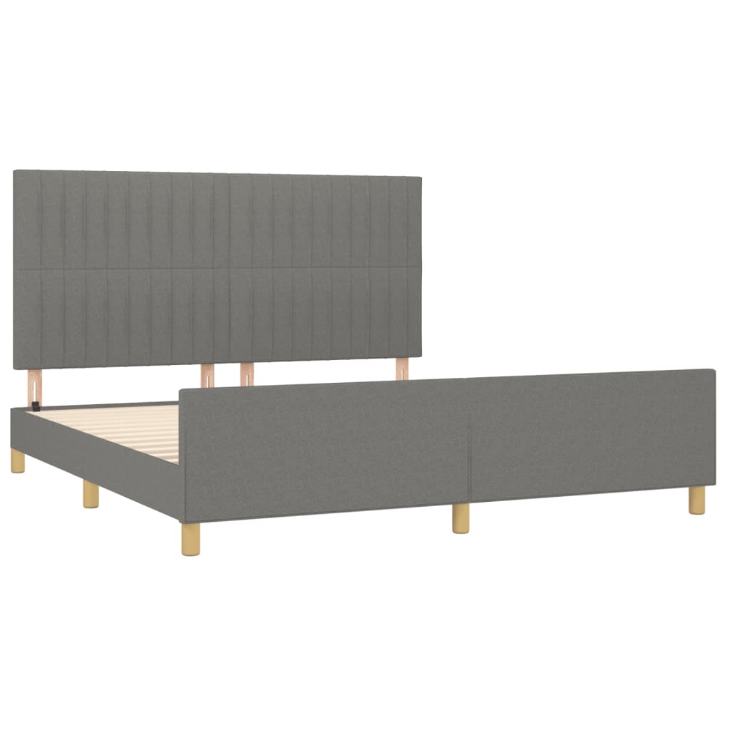 Estrutura de cama 180x200 cm tecido cinzento-escuro