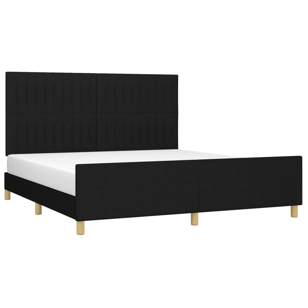 Estrutura de cama 180x200 cm tecido preto