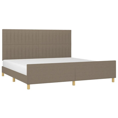 Estrutura cama cabeceira 200x200 cm tecido castanho-acinzentado