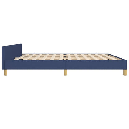 Estrutura de cama com cabeceira 200x200 cm tecido azul