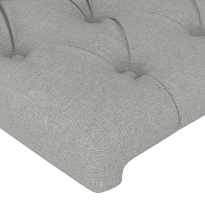 Estrutura de cama c/ cabeceira 140x190 cm tecido cinza-claro