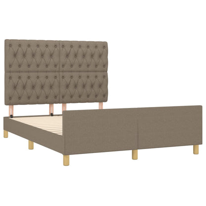 Estrutura cama cabeceira 140x190 cm tecido castanho-acinzentado