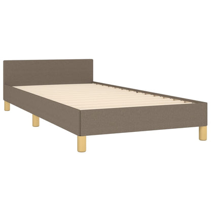 Estrutura cama cabeceira 90x190 cm tecido castanho-acinzentado