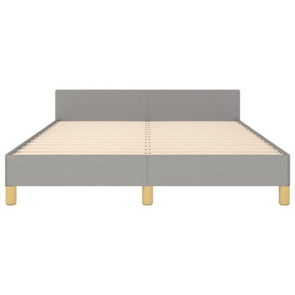 Estrutura de cama c/ cabeceira 140x190 cm tecido cinza-claro