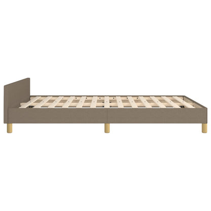 Estrutura cama cabeceira 140x190 cm tecido castanho-acinzentado