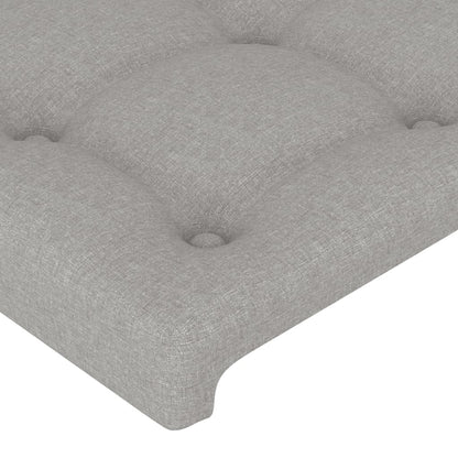 Estrutura de cama com cabeceira 140x200 cm tecido cinza-claro