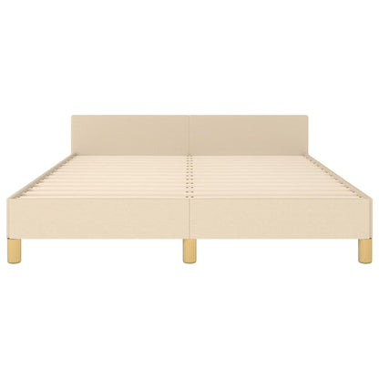 Estrutura de cama c/ cabeceira 140x200 cm tecido cor creme