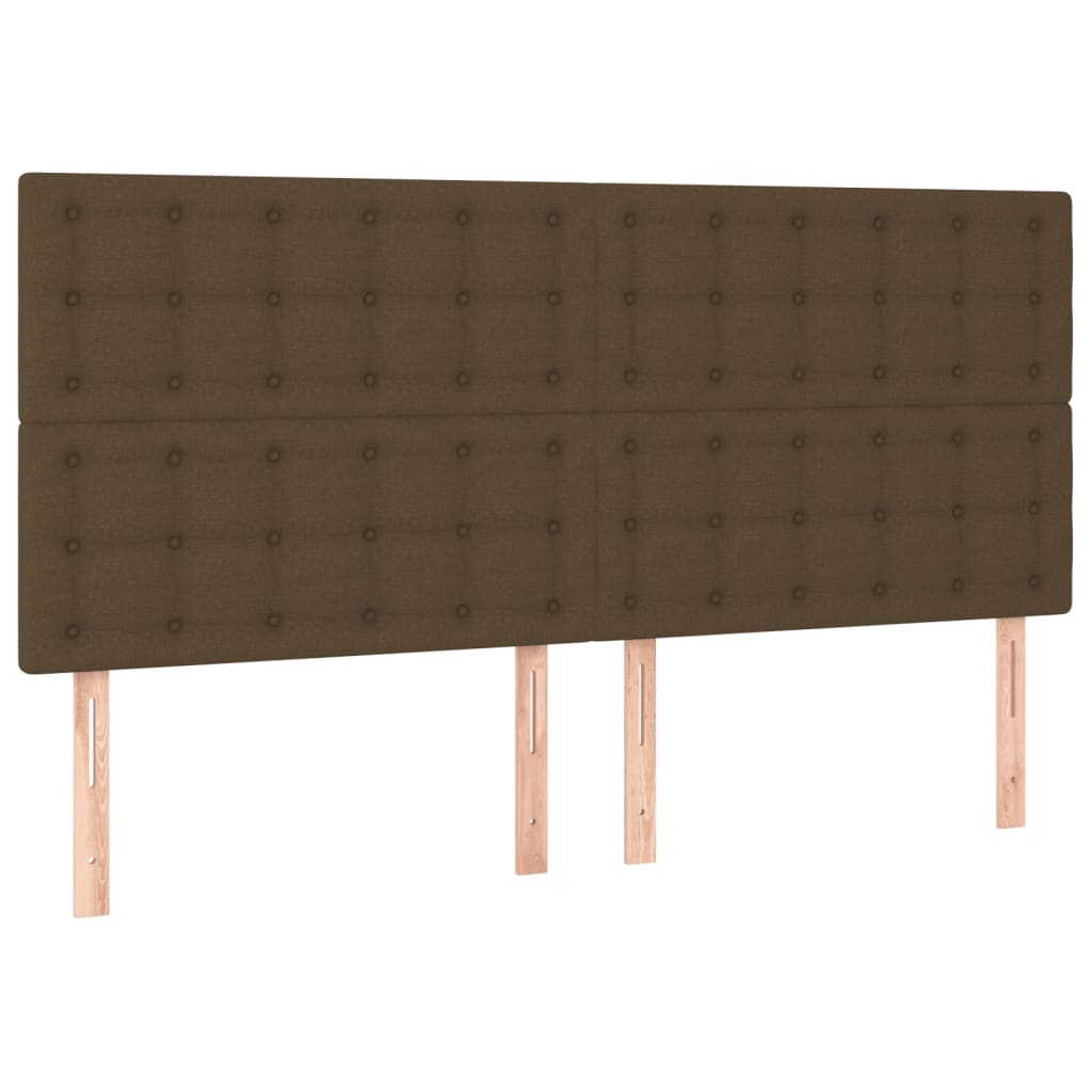 Estrutura de cama 180x200 cm tecido castanho-escuro