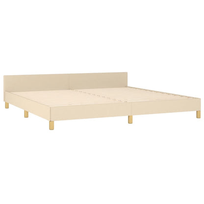 Estrutura de cama com cabeceira 200x200 cm tecido cor creme