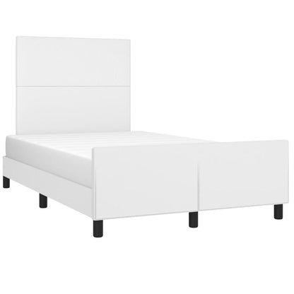 Estrutura cama c/ cabeceira 120x200 cm couro artificial branco