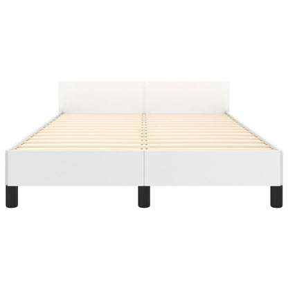 Estrutura cama c/ cabeceira 120x200 cm couro artificial branco