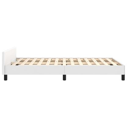 Estrutura cama c/ cabeceira 120x200 cm couro artificial branco