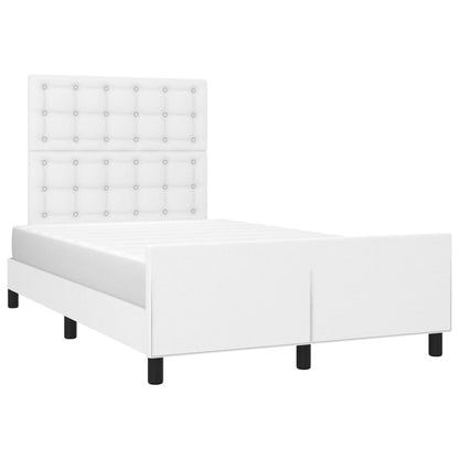 Estrutura cama c/ cabeceira 120x200 cm couro artificial branco