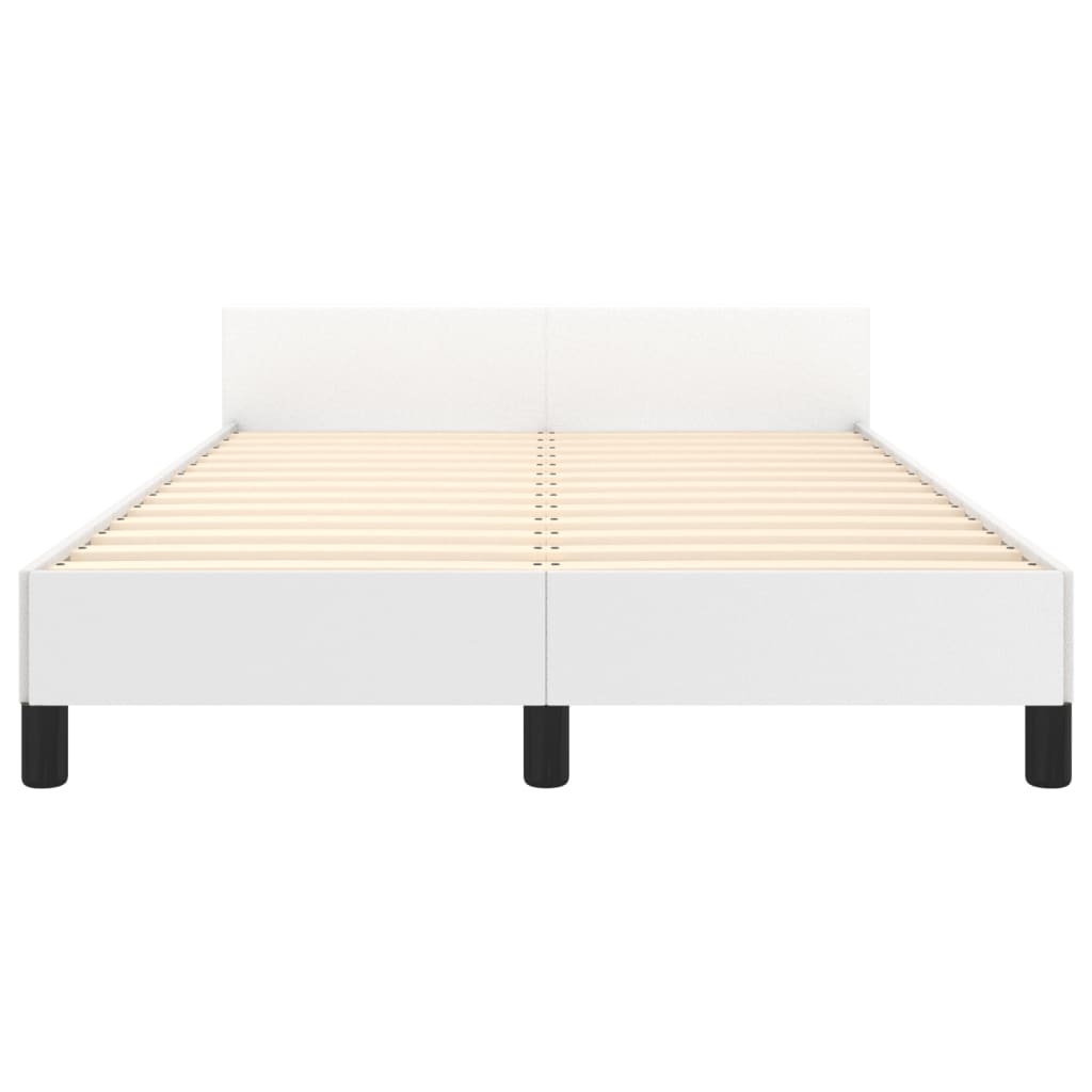 Estrutura cama c/ cabeceira 120x200 cm couro artificial branco