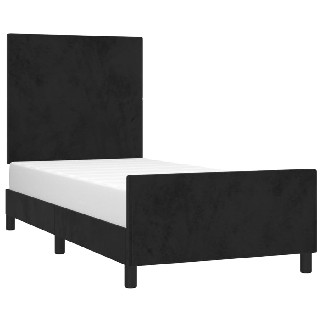 Estrutura de cama c/ cabeceira 80x200 cm veludo preto