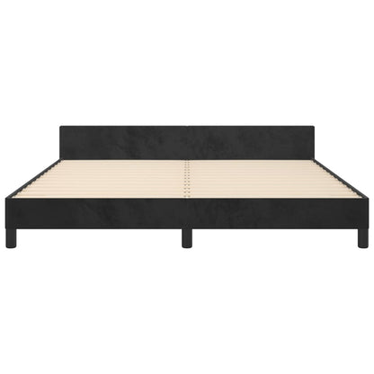 Estrutura de cama c/ cabeceira 180x200 cm veludo preto