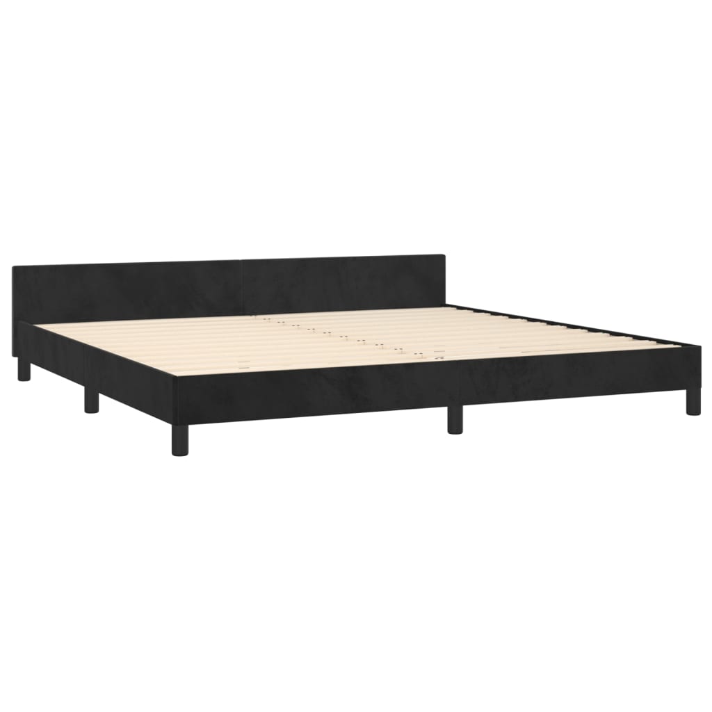 Estrutura de cama c/ cabeceira 200x200 cm veludo preto