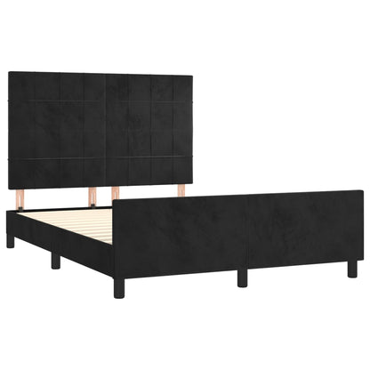 Estrutura de cama c/ cabeceira 140x200 cm veludo preto