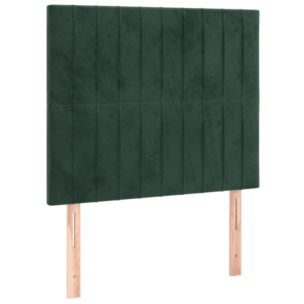 Estrutura de cama c/ cabeceira 90x190 cm veludo verde-escuro