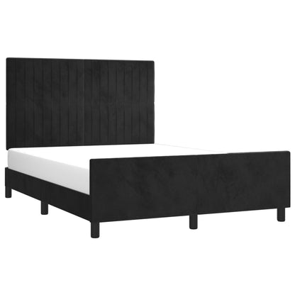 Estrutura de cama c/ cabeceira 140x190 cm veludo preto