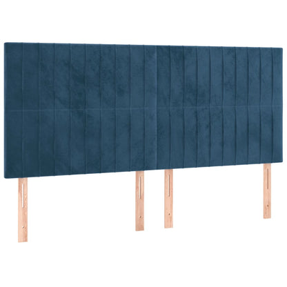 Estrutura de cama c/ cabeceira 180x200 cm veludo azul-escuro