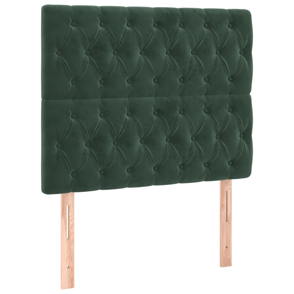 Estrutura de cama c/ cabeceira 90x190 cm veludo verde-escuro